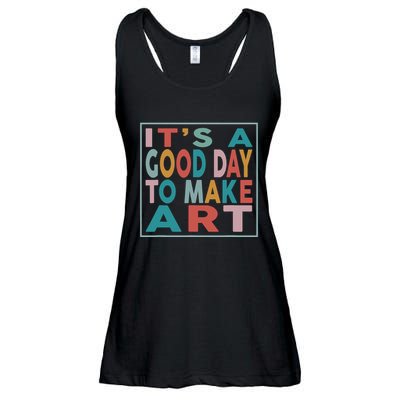 Retro Vintage Its A Good Day To Make Art Ladies Essential Flowy Tank