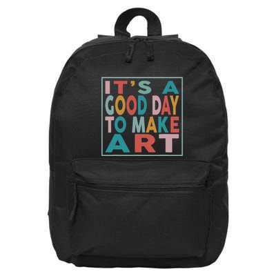 Retro Vintage Its A Good Day To Make Art 16 in Basic Backpack