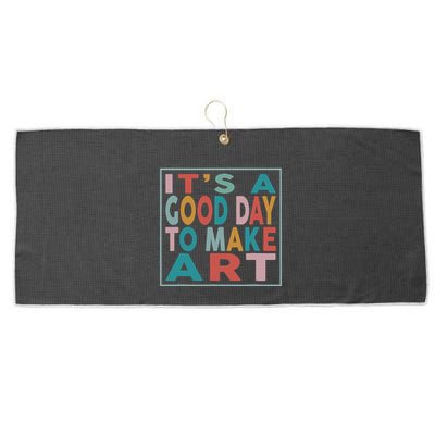 Retro Vintage Its A Good Day To Make Art Large Microfiber Waffle Golf Towel