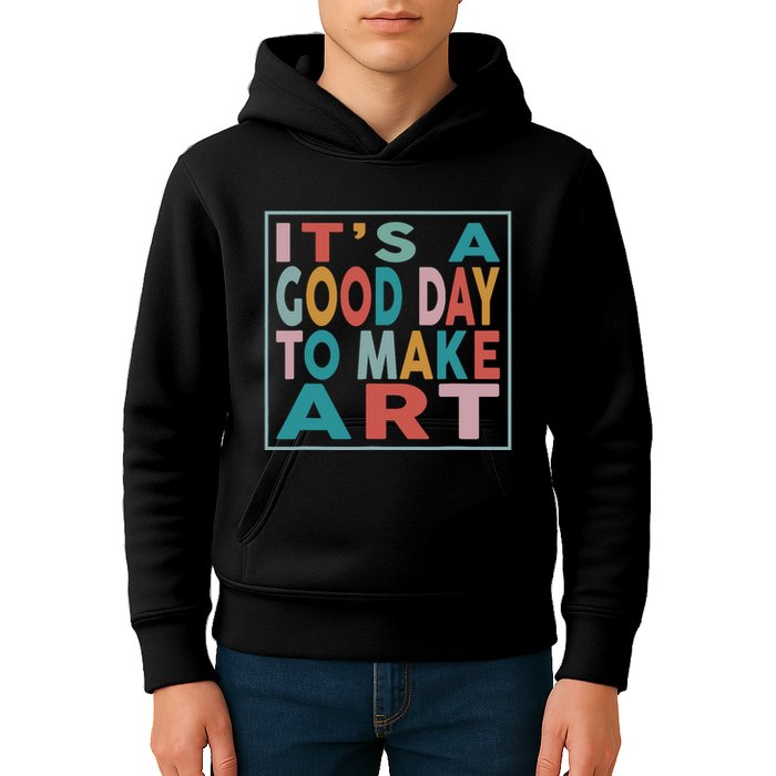 Retro Vintage Its A Good Day To Make Art Kids Hoodie