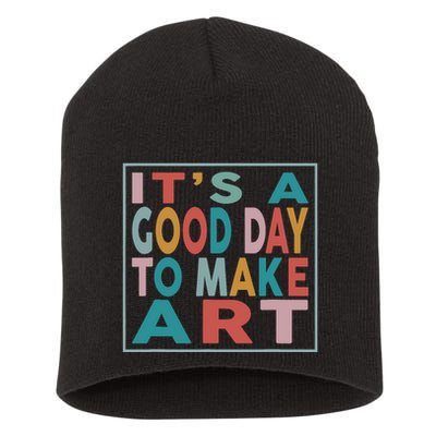 Retro Vintage Its A Good Day To Make Art Short Acrylic Beanie