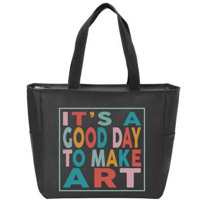 Retro Vintage Its A Good Day To Make Art Zip Tote Bag