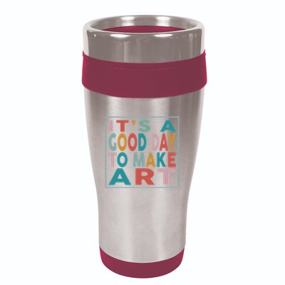 Retro Vintage Its A Good Day To Make Art 16oz Travel Tumbler