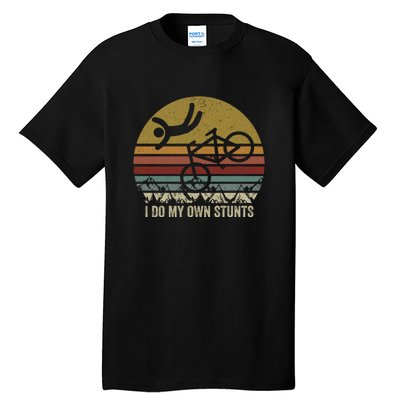 Retro Vintage I Do My Own Stunts Bike Lovers Gift Tall T-Shirt