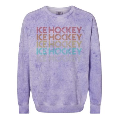 Retro Vintage Ice Hockey Meaningful Gift Colorblast Crewneck Sweatshirt