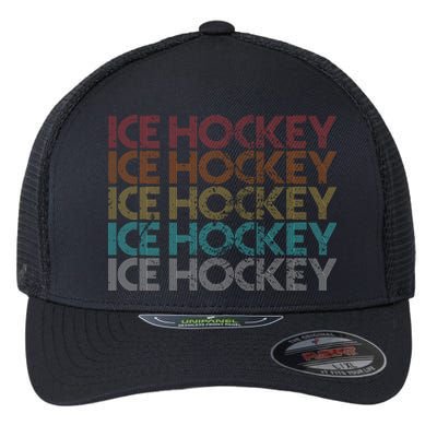 Retro Vintage Ice Hockey Meaningful Gift Flexfit Unipanel Trucker Cap