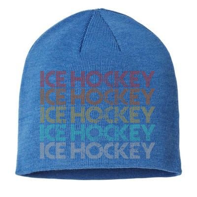 Retro Vintage Ice Hockey Meaningful Gift Sustainable Beanie