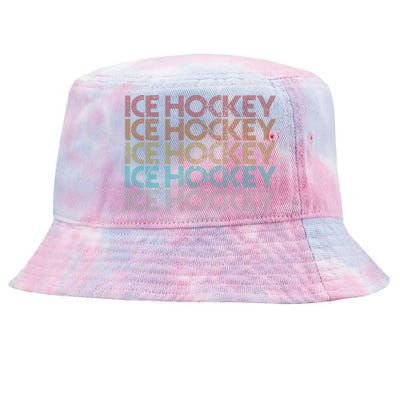 Retro Vintage Ice Hockey Meaningful Gift Tie-Dyed Bucket Hat