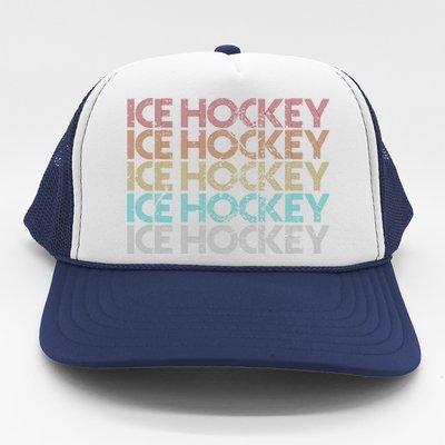 Retro Vintage Ice Hockey Meaningful Gift Trucker Hat