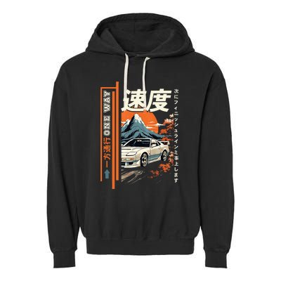 Retro Vintage Japanese Jdm Ride Legendary Race Car Garment-Dyed Fleece Hoodie