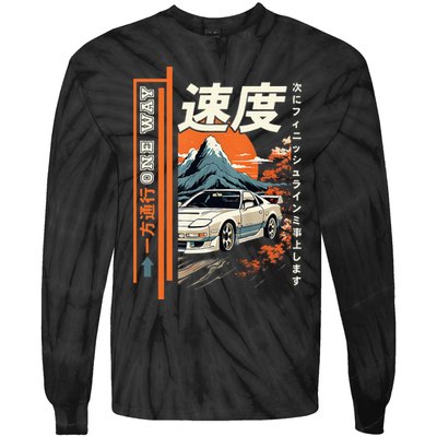 Retro Vintage Japanese Jdm Ride Legendary Race Car Tie-Dye Long Sleeve Shirt