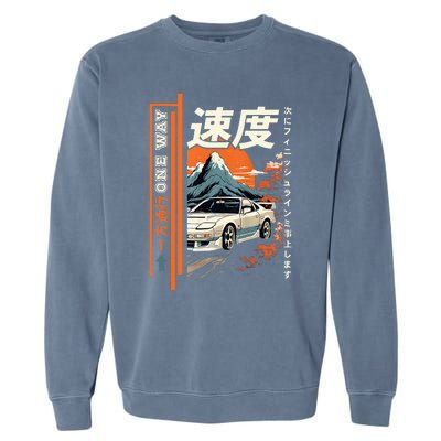 Retro Vintage Japanese Jdm Ride Legendary Race Car Garment-Dyed Sweatshirt