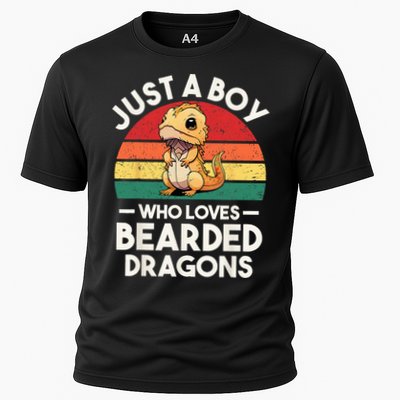 Retro Vintage Just A Boy Who Loves Bearded Dragons Lover Performance Shirt