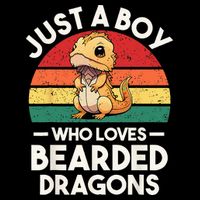 Retro Vintage Just A Boy Who Loves Bearded Dragons Lover Long Sleeve Shirt