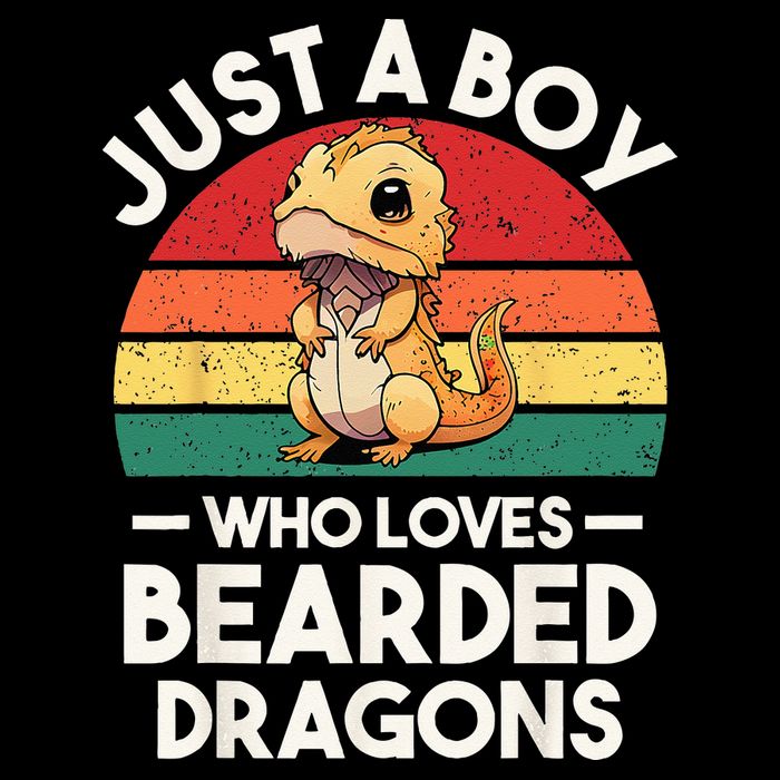 Retro Vintage Just A Boy Who Loves Bearded Dragons Lover Long Sleeve Shirt