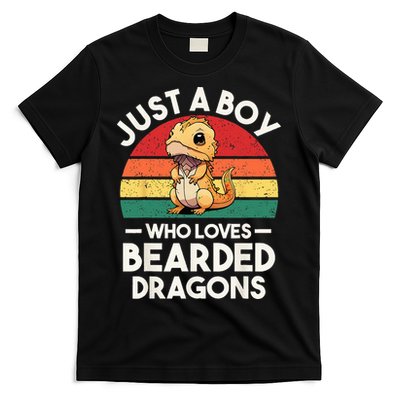 Retro Vintage Just A Boy Who Loves Bearded Dragons Lover T-Shirt