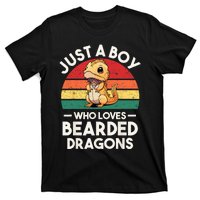 Retro Vintage Just A Boy Who Loves Bearded Dragons Lover T-Shirt