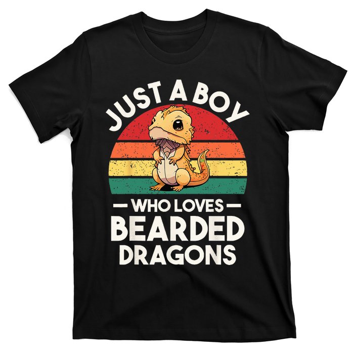 Retro Vintage Just A Boy Who Loves Bearded Dragons Lover T-Shirt