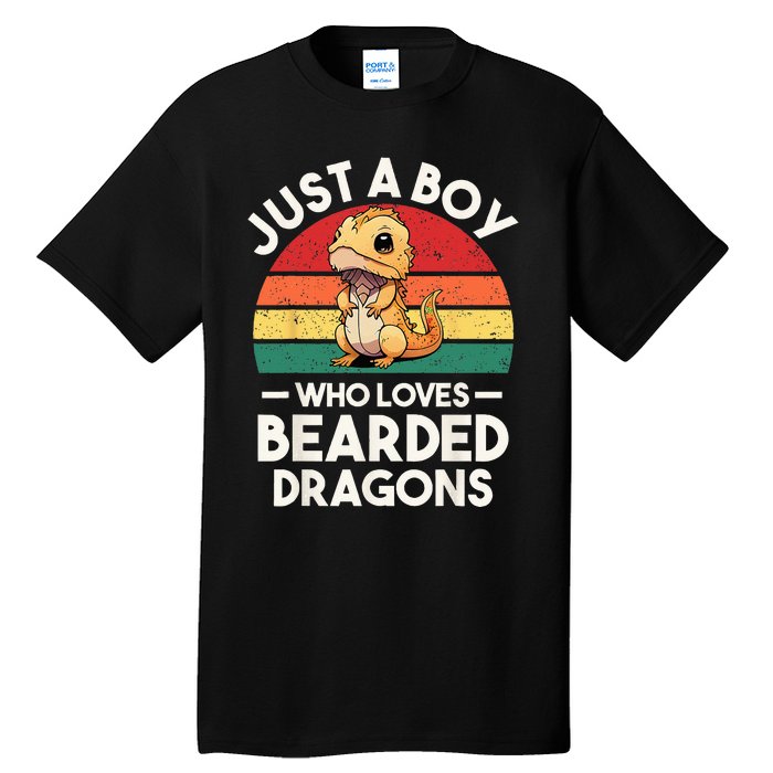 Retro Vintage Just A Boy Who Loves Bearded Dragons Lover Tall T-Shirt