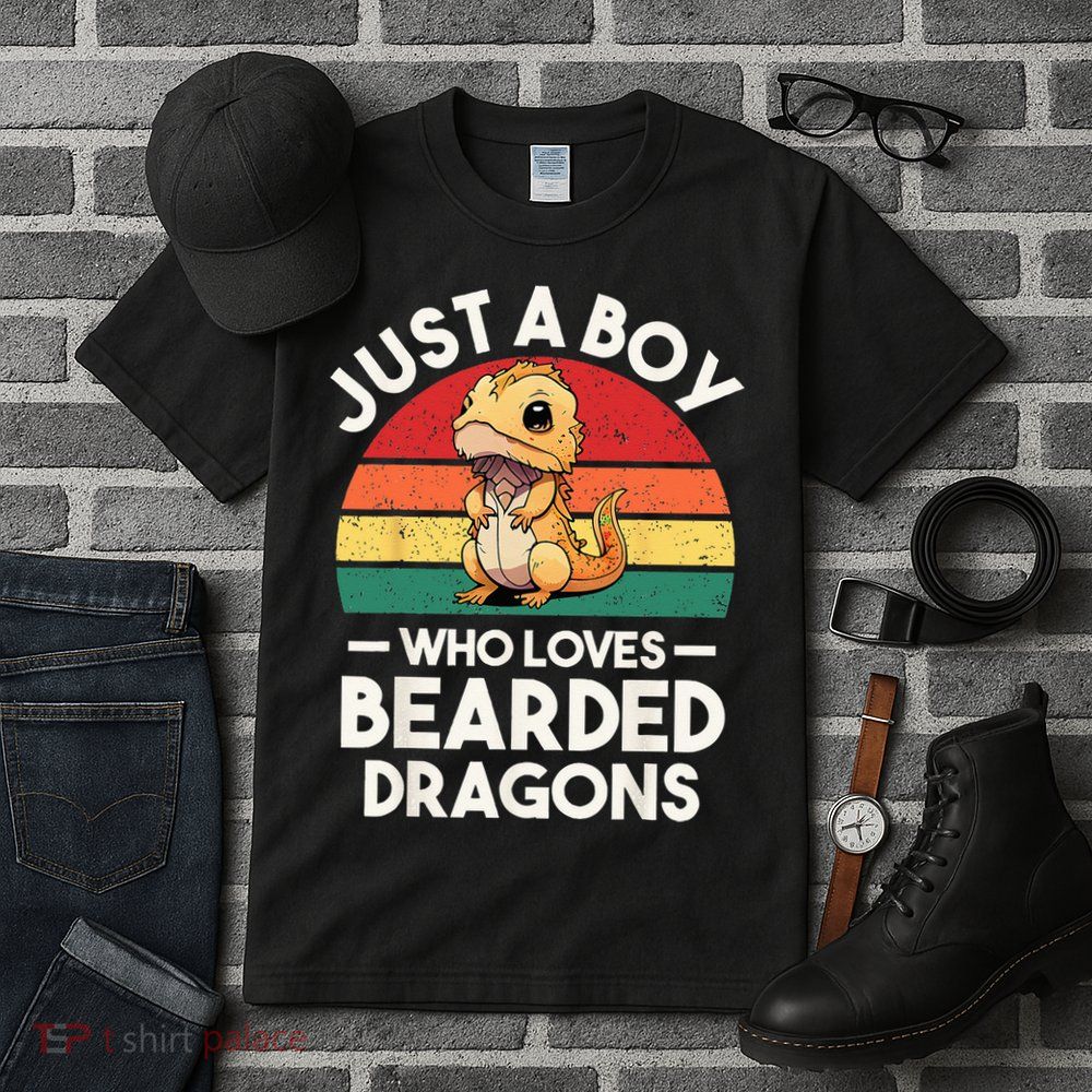 Retro Vintage Just A Boy Who Loves Bearded Dragons Lover Tall T-Shirt