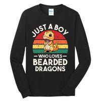 Retro Vintage Just A Boy Who Loves Bearded Dragons Lover Tall Long Sleeve T-Shirt