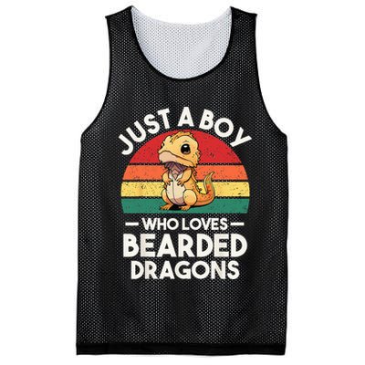 Retro Vintage Just A Boy Who Loves Bearded Dragons Lover Mesh Reversible Basketball Jersey Tank