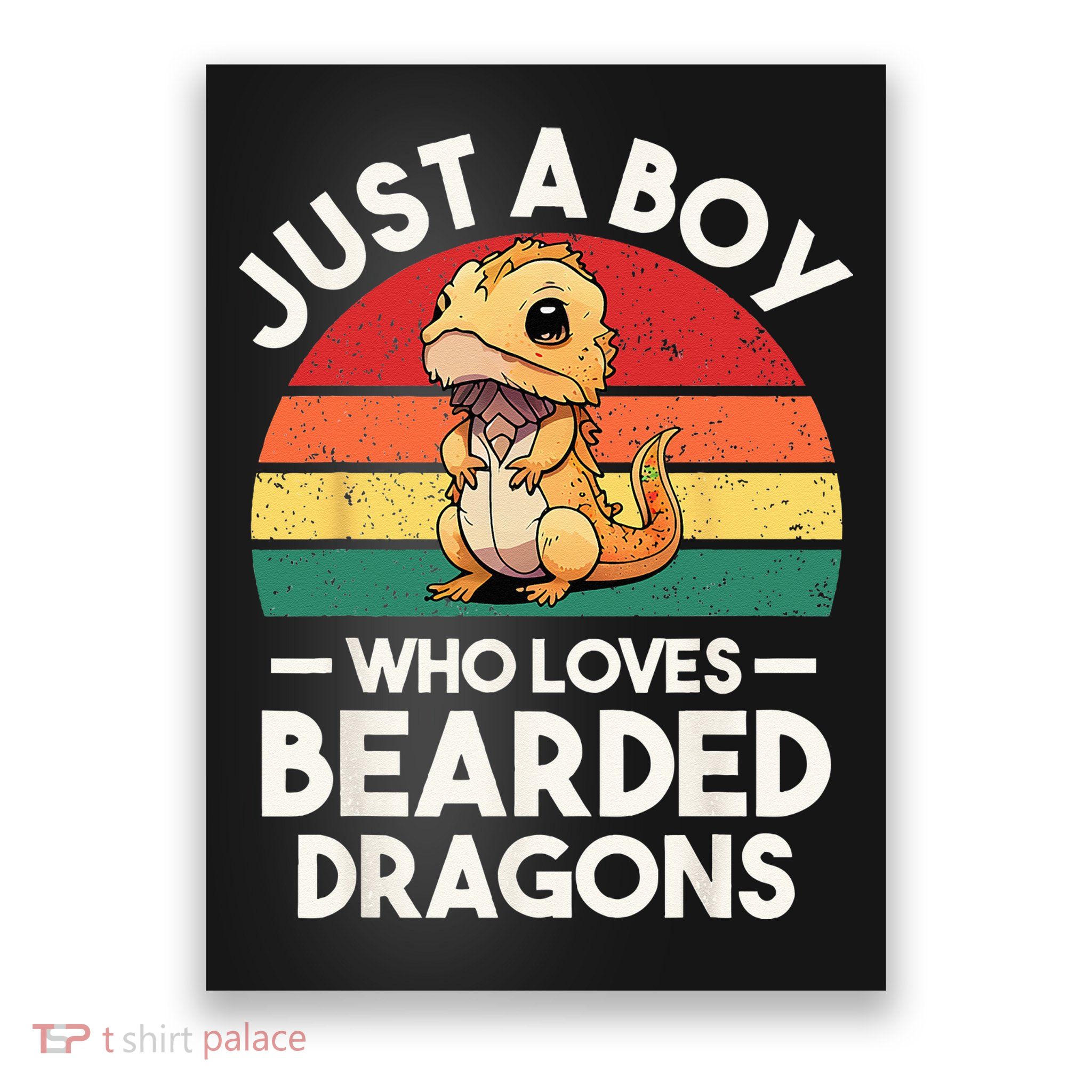 Retro Vintage Just A Boy Who Loves Bearded Dragons Lover Poster