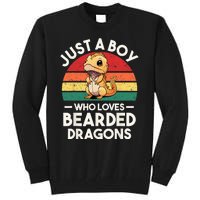 Retro Vintage Just A Boy Who Loves Bearded Dragons Lover Tall Sweatshirt