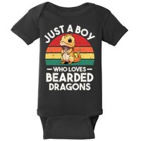Retro Vintage Just A Boy Who Loves Bearded Dragons Lover Baby Bodysuit