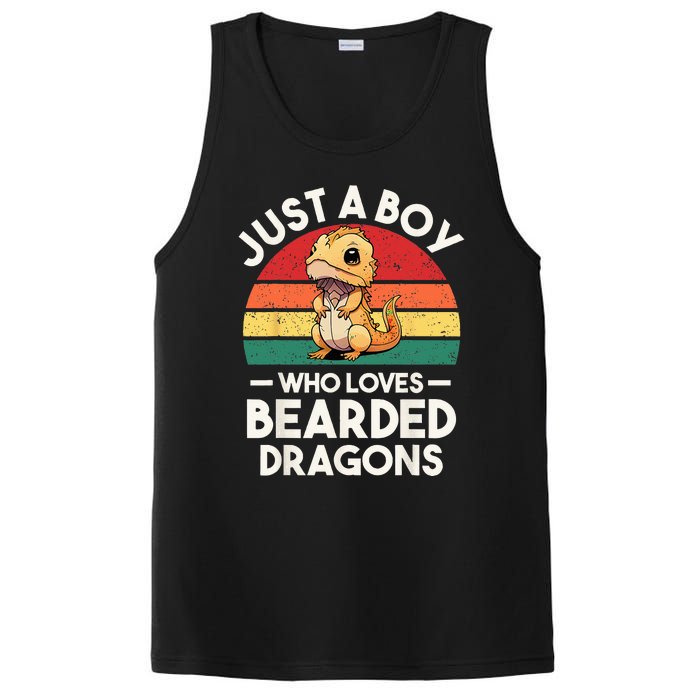 Retro Vintage Just A Boy Who Loves Bearded Dragons Lover PosiCharge Competitor Tank