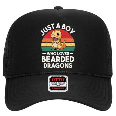 Retro Vintage Just A Boy Who Loves Bearded Dragons Lover Trucker Hat
