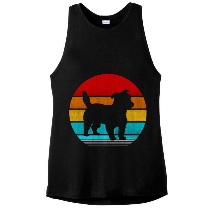 Retro Vintage Jack Russell Ladies PosiCharge Tri-Blend Wicking Tank