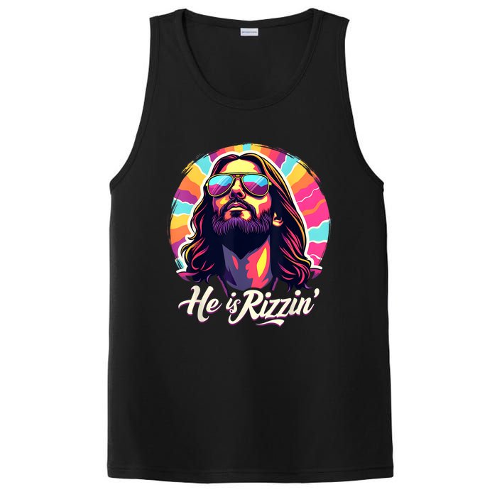 Retro Vintage Jesus Christian He Is Rizzin Jesus Is Rizzen PosiCharge Competitor Tank