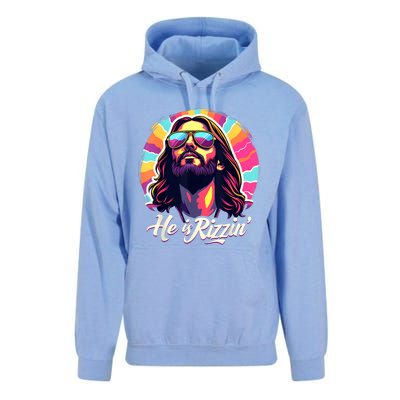 Retro Vintage Jesus Christian He Is Rizzin Jesus Is Rizzen Unisex Surf Hoodie