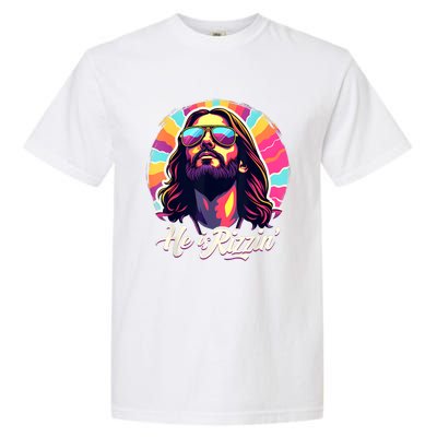 Retro Vintage Jesus Christian He Is Rizzin Jesus Is Rizzen Garment-Dyed Heavyweight T-Shirt