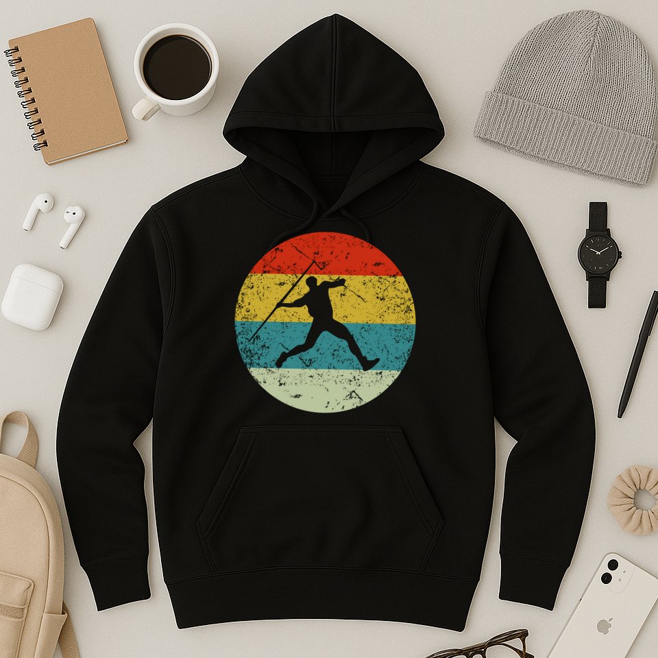 Retro Vintage Javelin Throws Hoodie