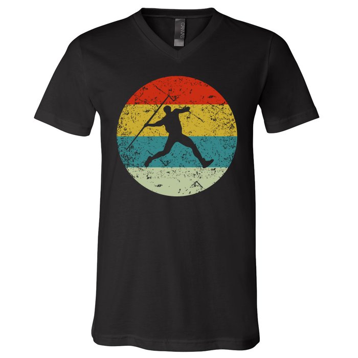 Retro Vintage Javelin Throws V-Neck T-Shirt