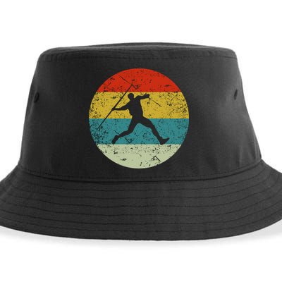 Retro Vintage Javelin Throws Sustainable Bucket Hat