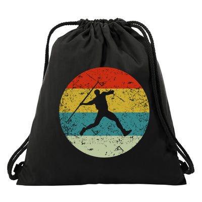 Retro Vintage Javelin Throws Drawstring Bag