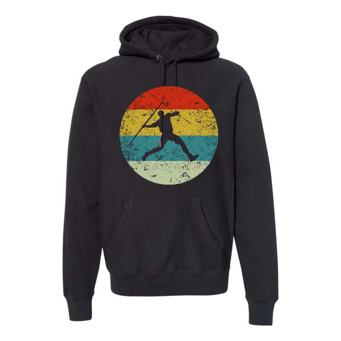 Retro Vintage Javelin Throws Premium Hoodie