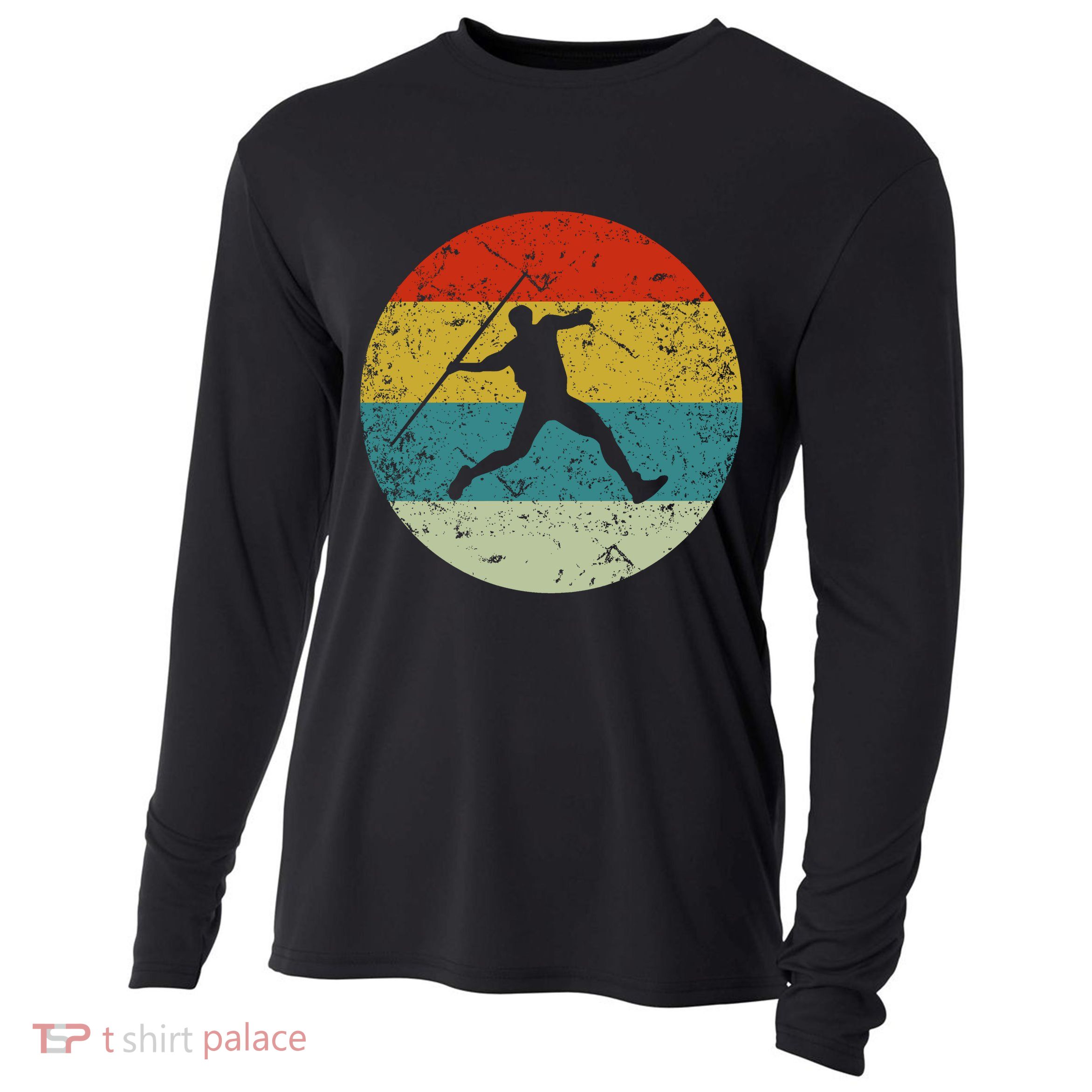 Retro Vintage Javelin Throws Cooling Performance Long Sleeve Crew