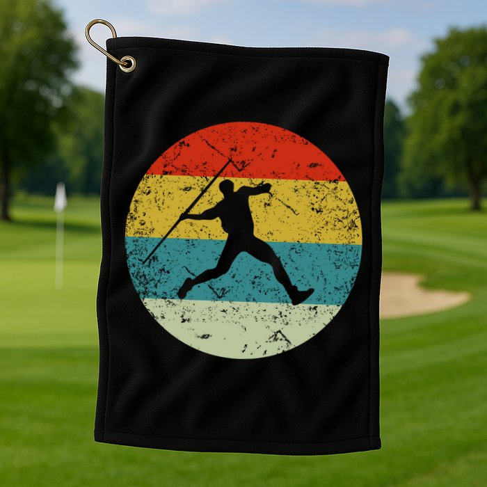 Retro Vintage Javelin Throws Golf Towel