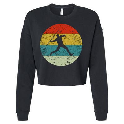 Retro Vintage Javelin Throws Cropped Pullover Crew