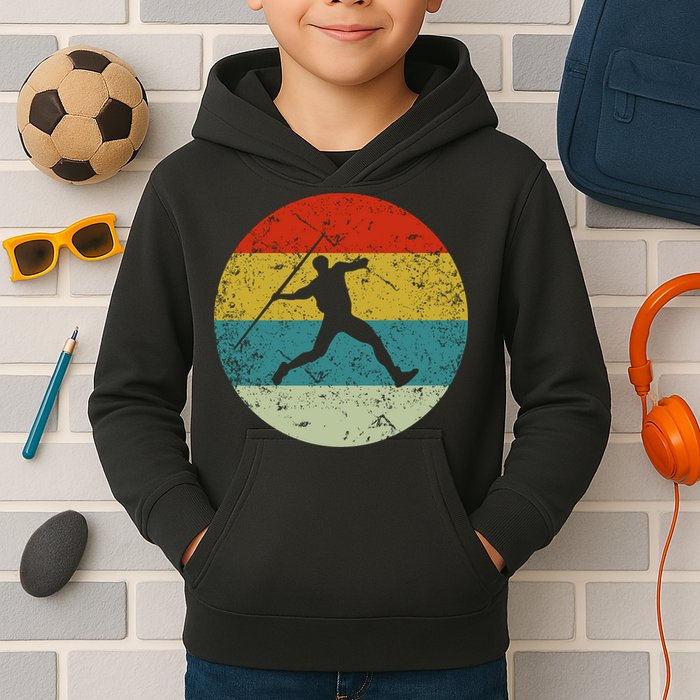 Retro Vintage Javelin Throws Kids Hoodie