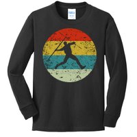 Retro Vintage Javelin Throws Kids Long Sleeve Shirt