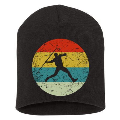 Retro Vintage Javelin Throws Short Acrylic Beanie
