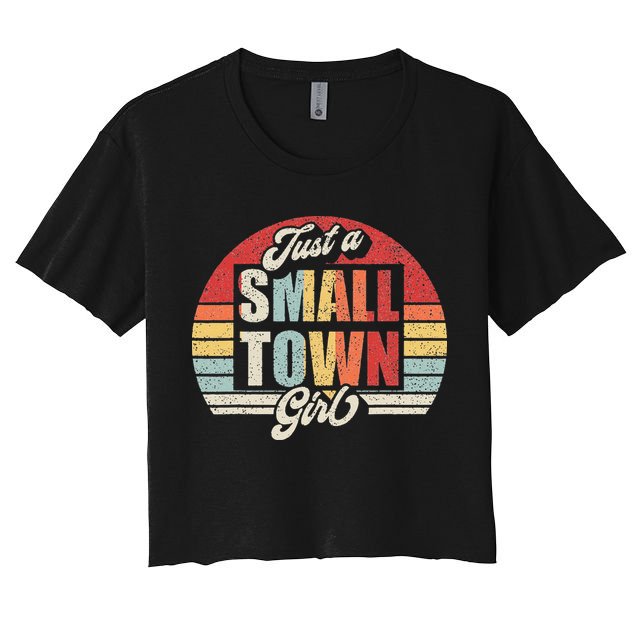 Retro Vintage Just A Small Town Girl Crop Top