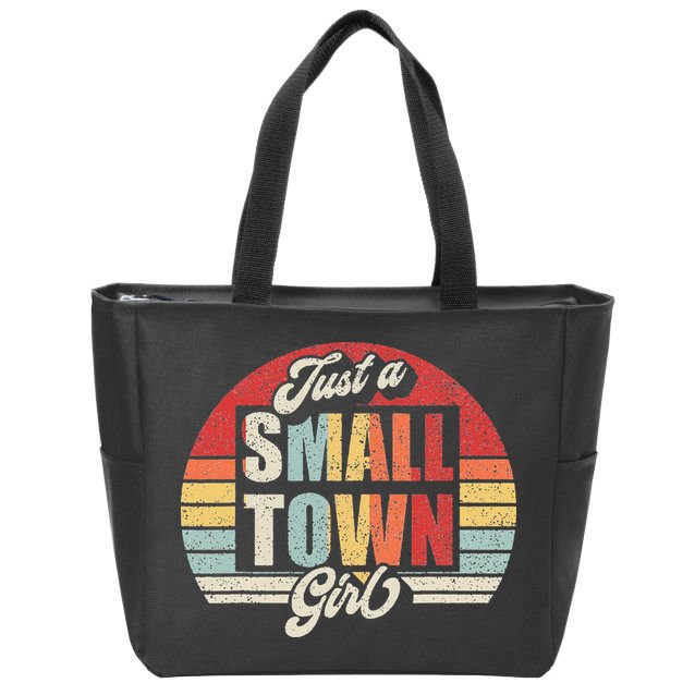 Retro Vintage Just A Small Town Girl Zip Tote Bag