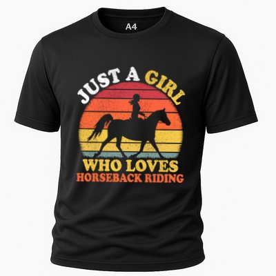 Retro Vintage Just A Who Loves Horseback Riding Gift Performance Shirt