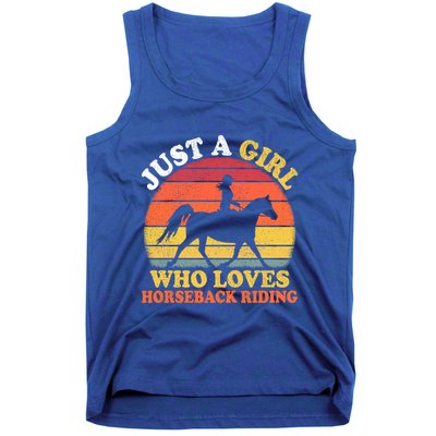 Retro Vintage Just A Who Loves Horseback Riding Gift Tank Top